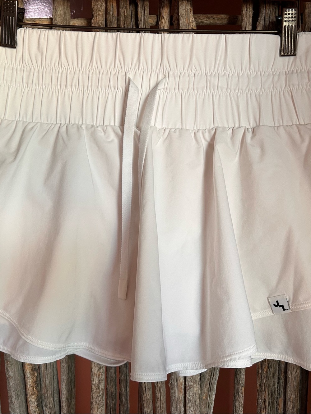 Joy Lab White Athletic Skirt with shorts underneath and Drawstring Waist